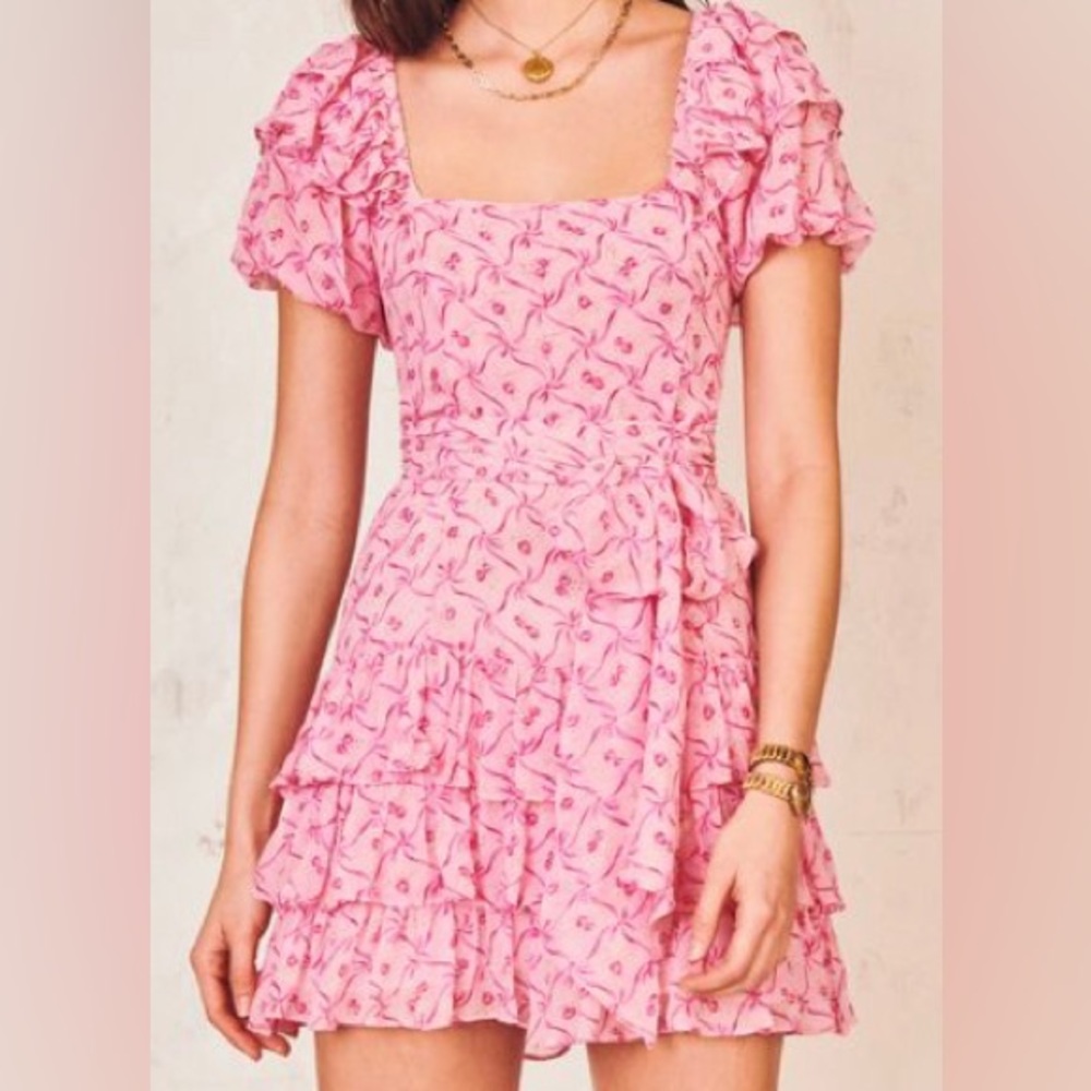 Loveshackfancy pink mini dress